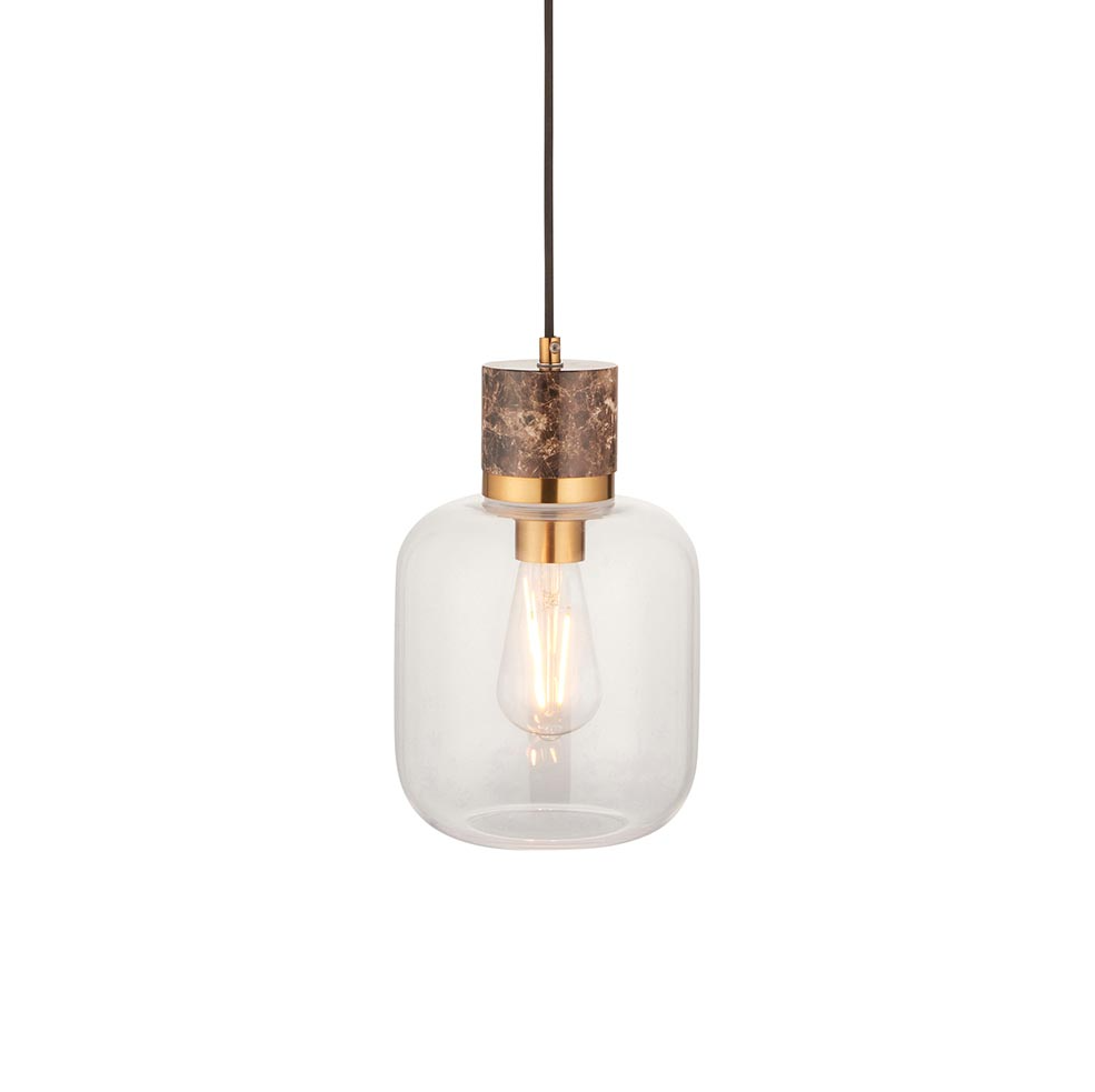 Travi Pendant Light- Clear/ Ribbed Glass Finish
