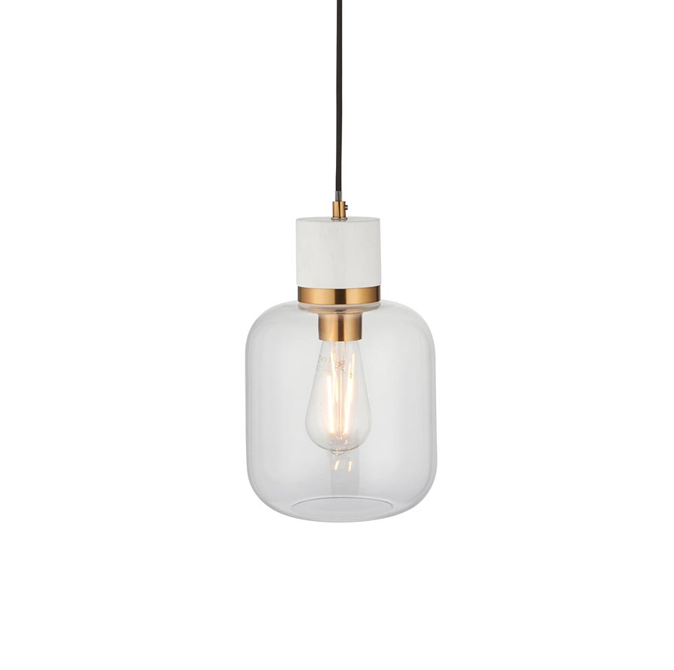 Travi Pendant Light- Clear/ Ribbed Glass Finish
