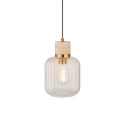 Travi Pendant Light- Clear/ Ribbed Glass Finish