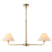 Lille 16cm 2Lt Linear Pendant- Matt Black/ Brass Finishes