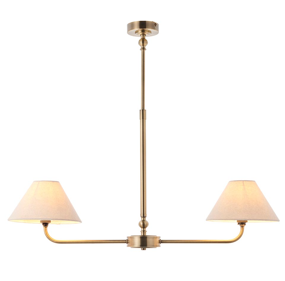 Lille 16cm 2Lt Linear Pendant- Matt Black/ Brass Finishes