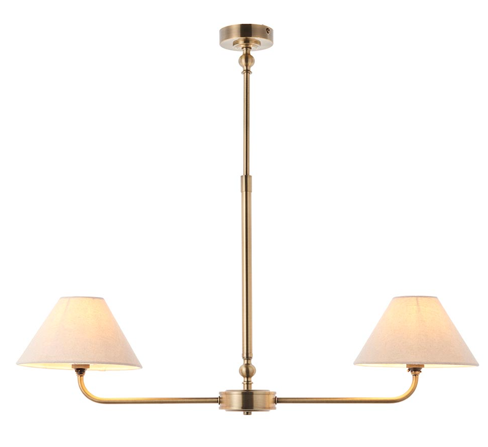 Lille 16cm 2Lt Linear Pendant- Matt Black/ Brass Finishes