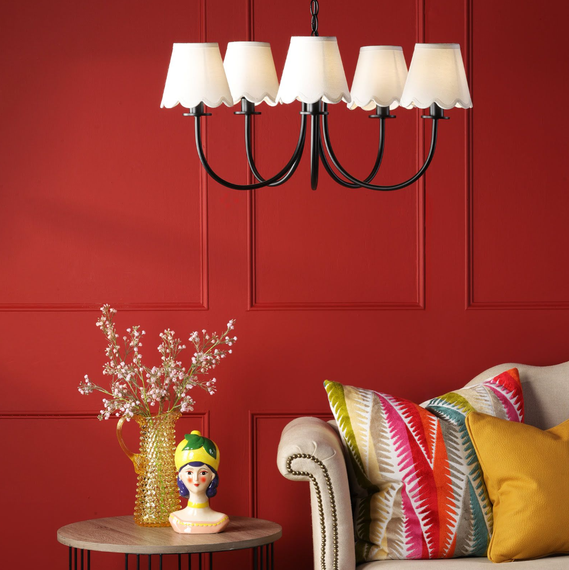 Becca 5 Light Ceiling Light- Matt Black With Different Shades