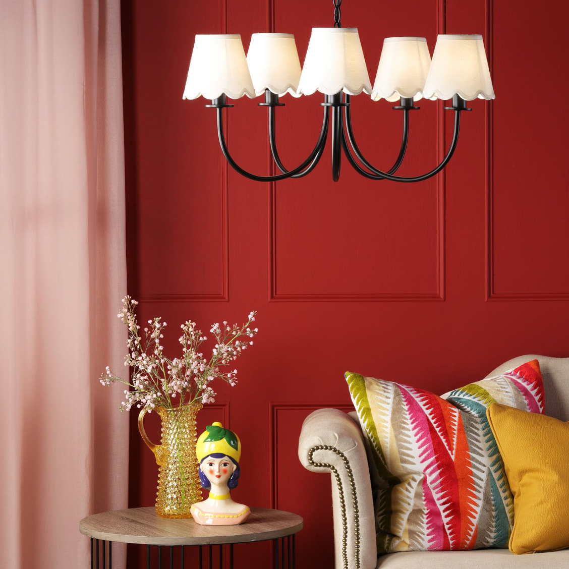 Becca 5 Light Ceiling Light- Matt Black With Different Shades