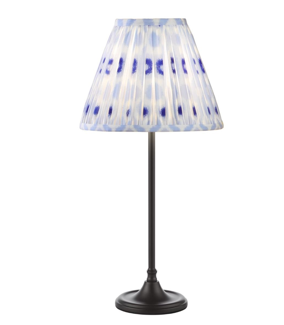 Padme Table Lamp- Matt Black w White & Blue Shades E14