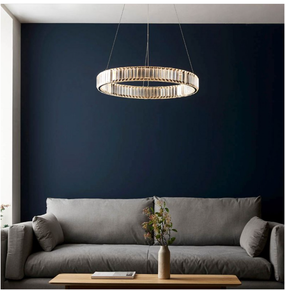 Nico Polished Chrome LED Pendant with Crystal