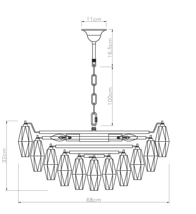 Sorrento Chandelier - Various Finishes & Sizes