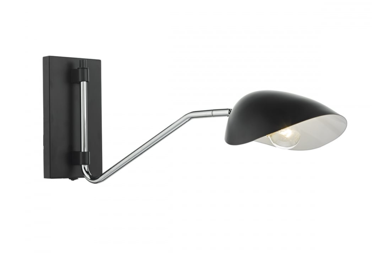 Krug 1Lt Wall Light Black &Polished Chrome - Promotional Offer