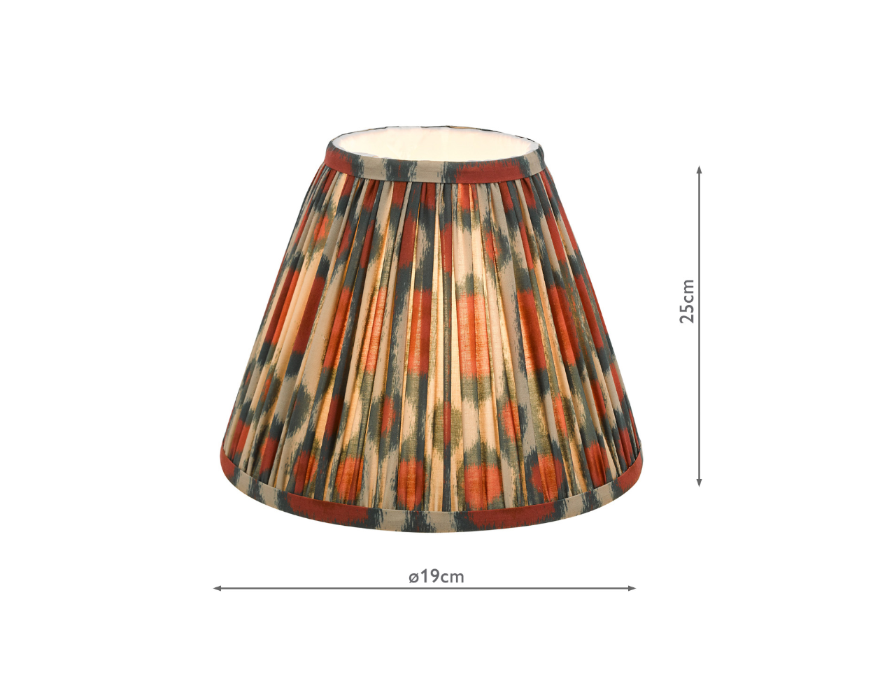 Ikat Green/ Taupe Cotton Empire Shade- Various Sizes