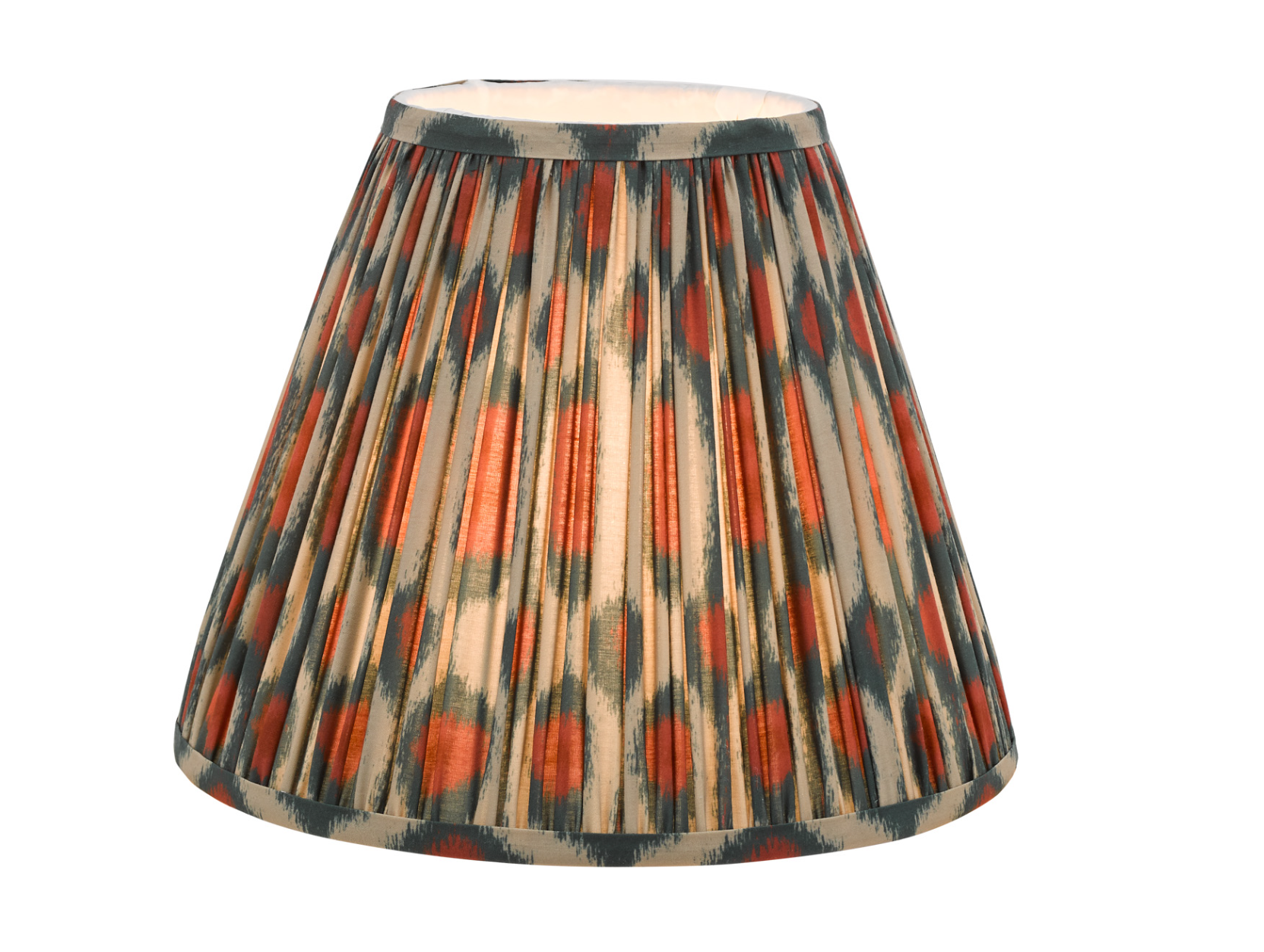 Ikat Green/ Taupe Cotton Empire Shade- Various Sizes