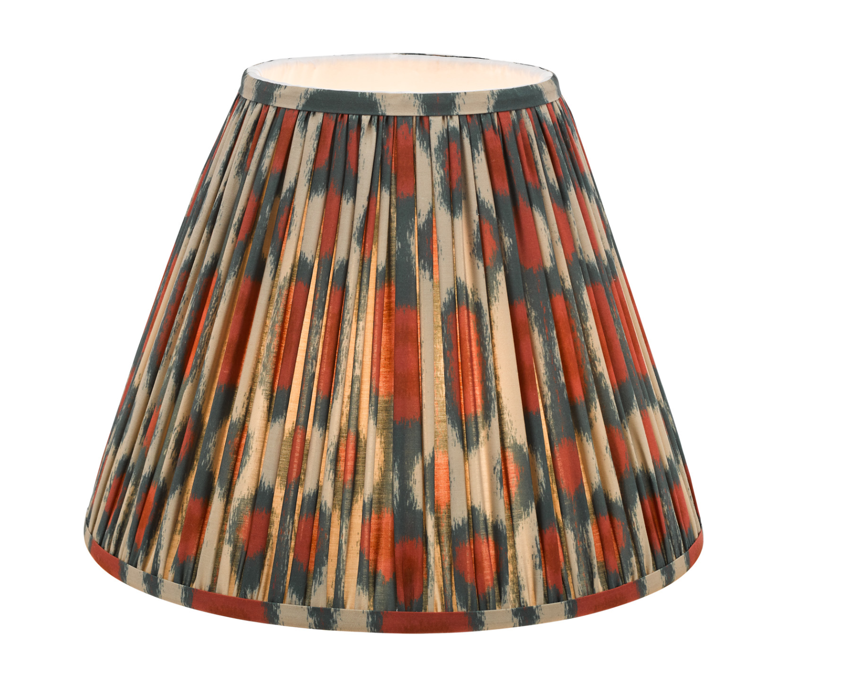 Ikat Green/ Taupe Cotton Empire Shade- Various Sizes