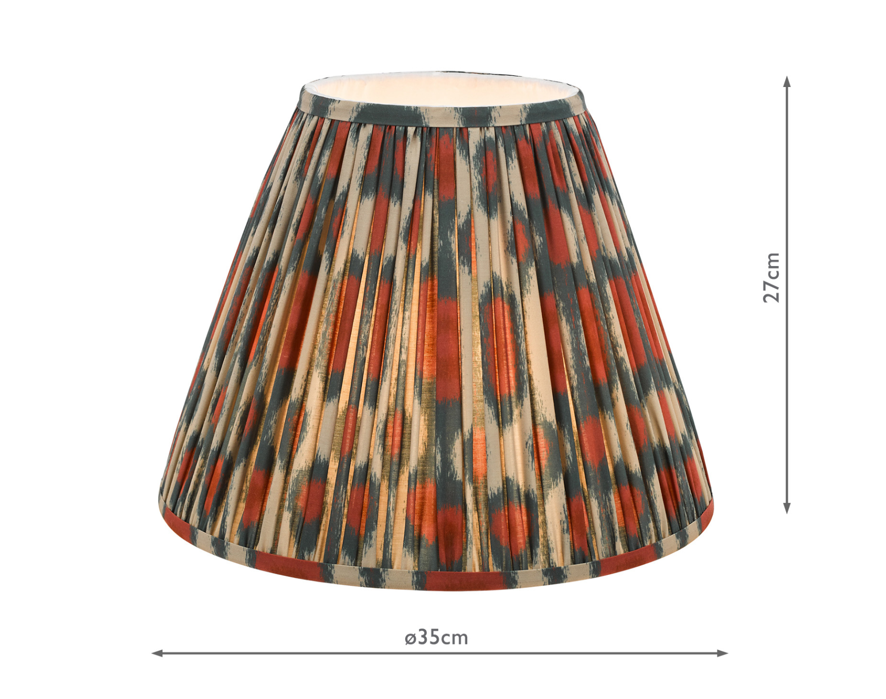 Ikat Green/ Taupe Cotton Empire Shade- Various Sizes