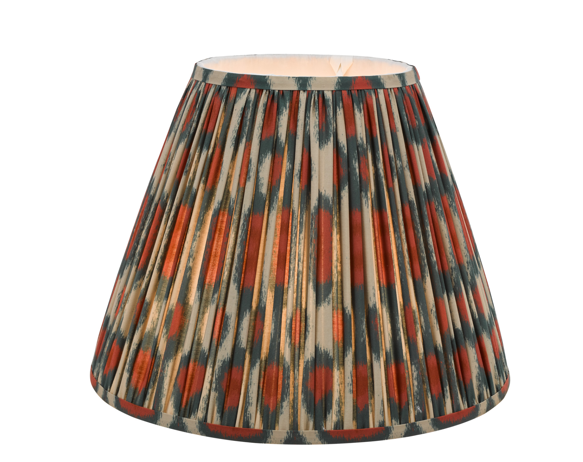 Ikat Green/ Taupe Cotton Empire Shade- Various Sizes