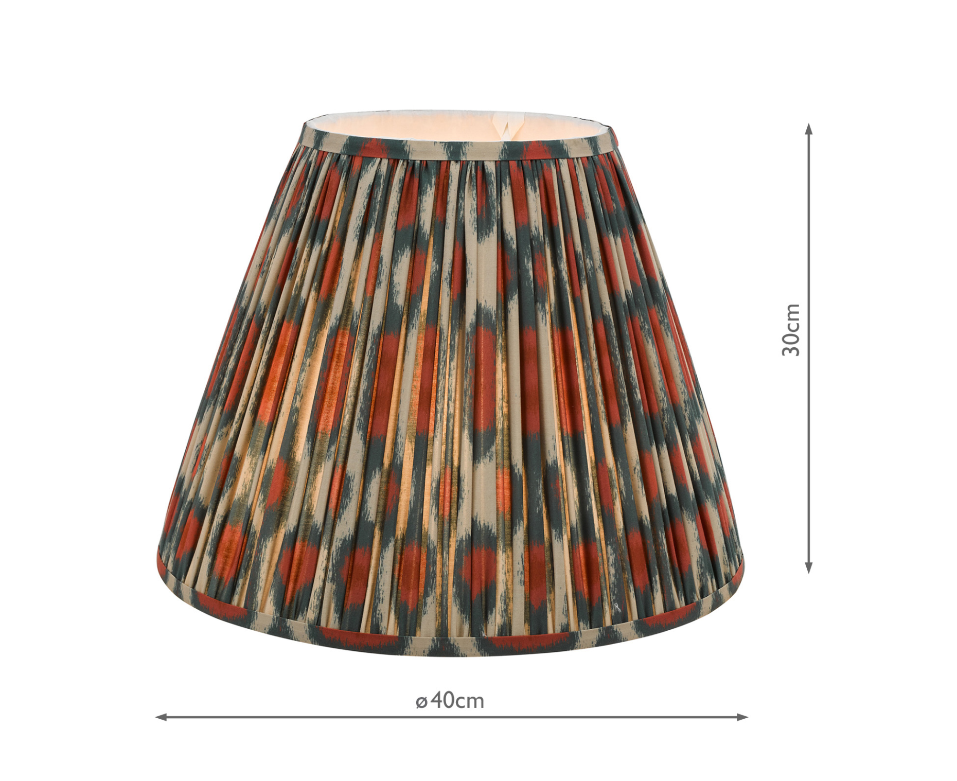 Ikat Green/ Taupe Cotton Empire Shade- Various Sizes