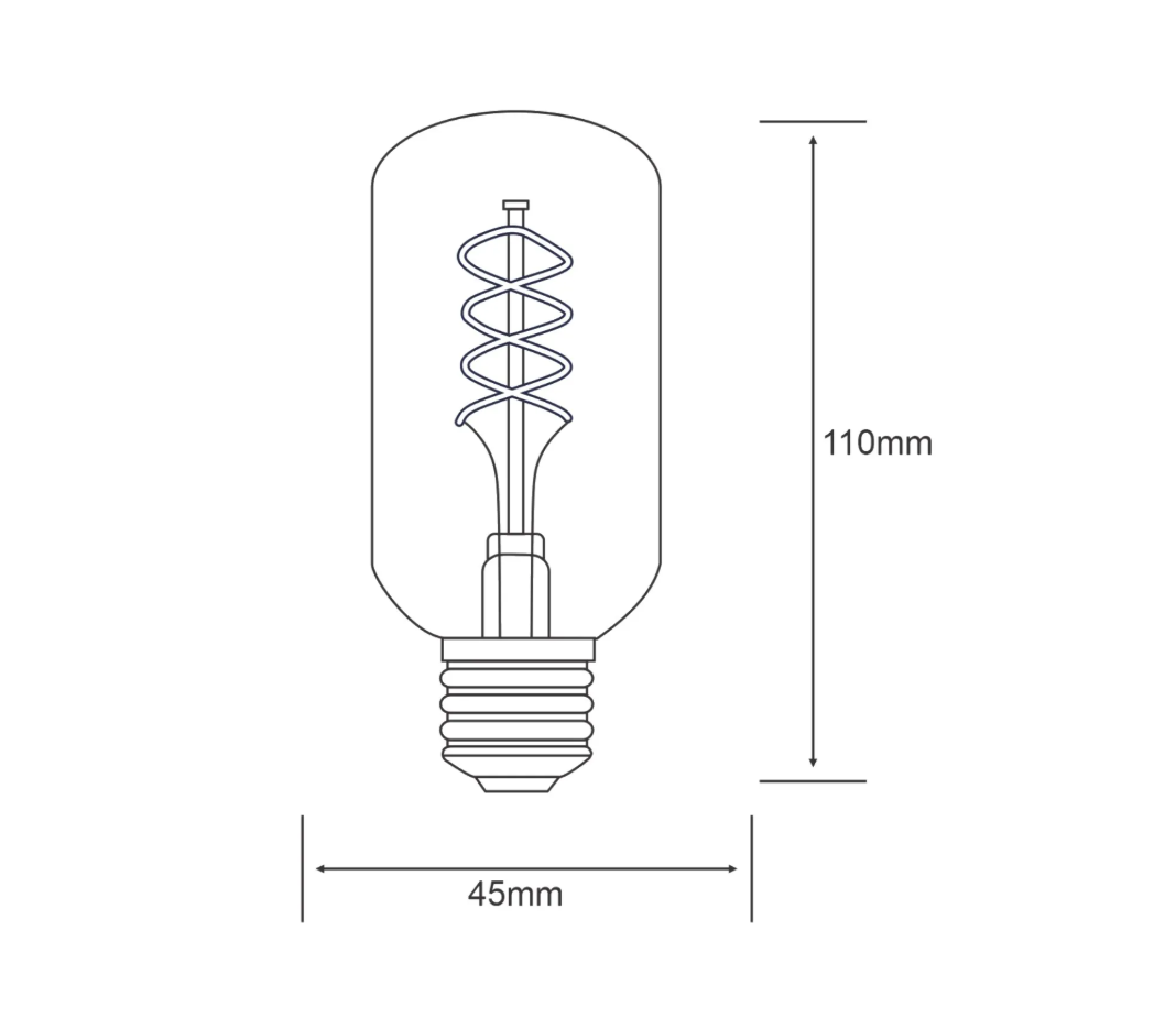 Classic Style 4W Dimmable LED T45 E27 Bulbs- Various Finishes