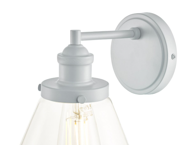 Isaac IP44 Outdoor Wall Light Charcoal/ Matt Grey Glass