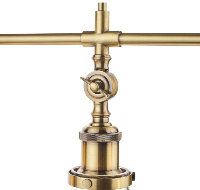 Isaac 3lt Bar Pendant Antique Brass/ Satin Nickel