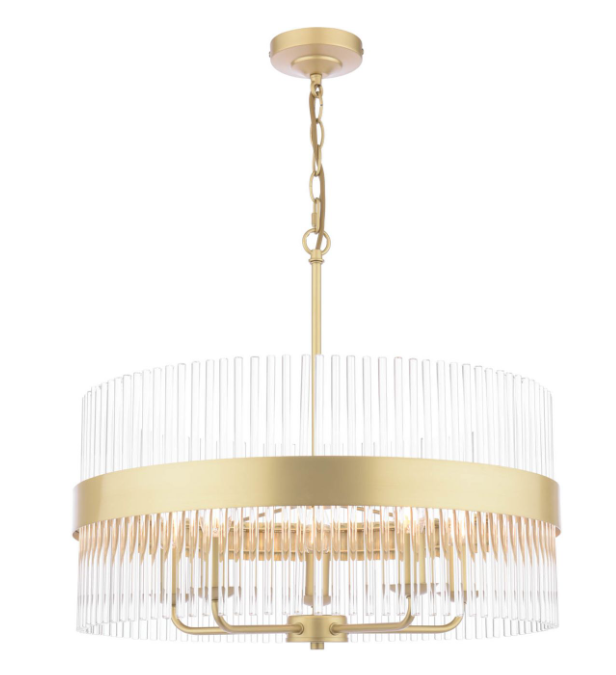 Alexa 3/5 Light Pendant Glass and Matt Antique Brass