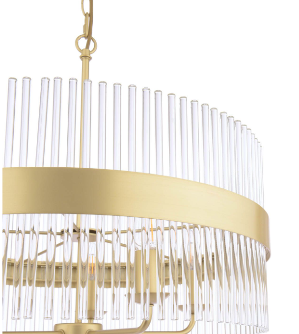 Alexa 3/5 Light Pendant Glass and Matt Antique Brass
