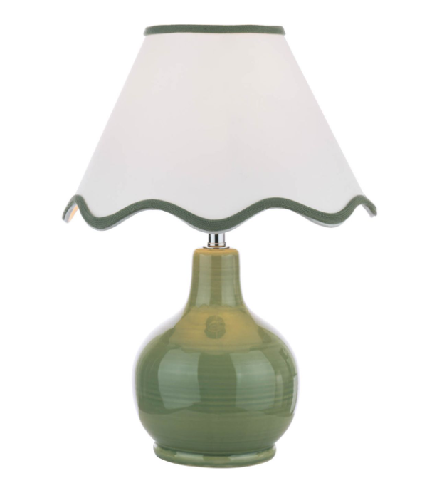 Bramhope Table Lamp - Grey/ Green Ceramic With Shade