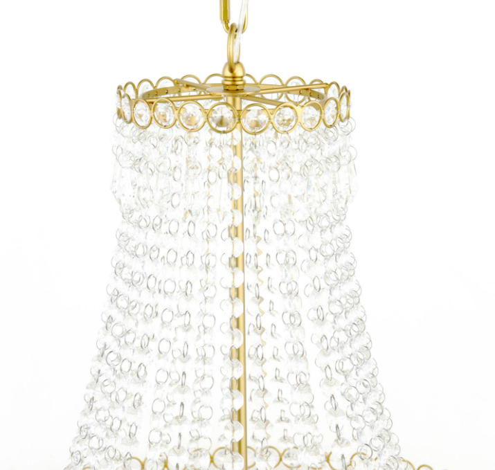 Enid Grand 5lt Chandelier Matt Antique Brass/ Polished Nickel & Cut Glass
