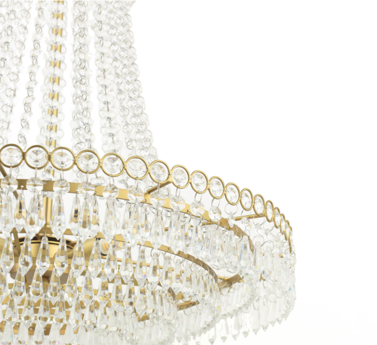 Enid Grand 5lt Chandelier Matt Antique Brass/ Polished Nickel & Cut Glass