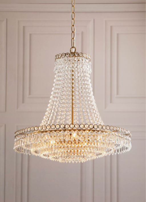 Enid Grand 5lt Chandelier Matt Antique Brass/ Polished Nickel & Cut Glass