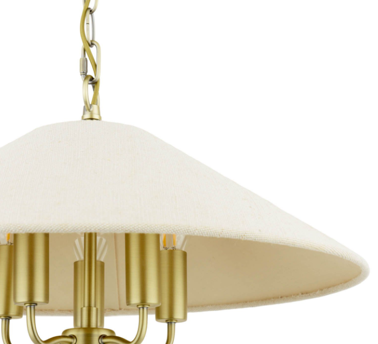 Harland 3/5 Light Pendant Matt Antique Brass With Shade
