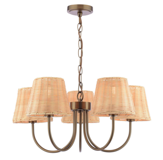 Hasfield 3/5 Light Semi-Flush Satin Bronze With Shade