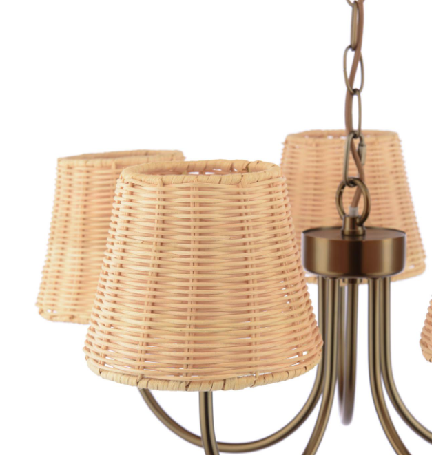 Hasfield 3/5 Light Semi-Flush Satin Bronze With Shade