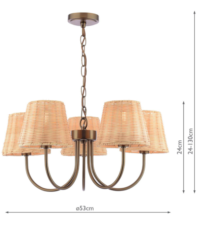 Hasfield 3/5 Light Semi-Flush Satin Bronze With Shade