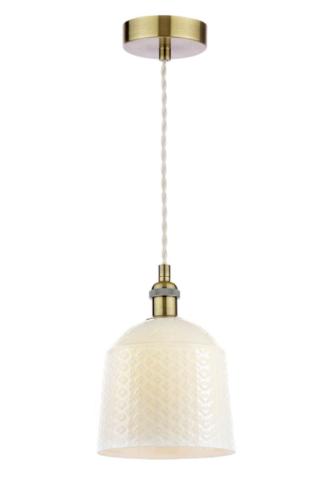 Porcelain Pendant Cream and Antique Brass - Various Styles