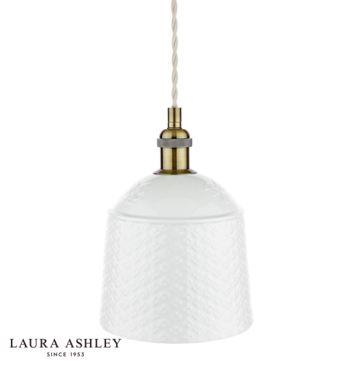 Porcelain Pendant Cream and Antique Brass - Various Styles