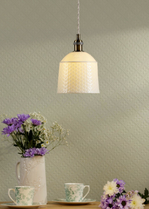 Porcelain Pendant Cream and Antique Brass - Various Styles