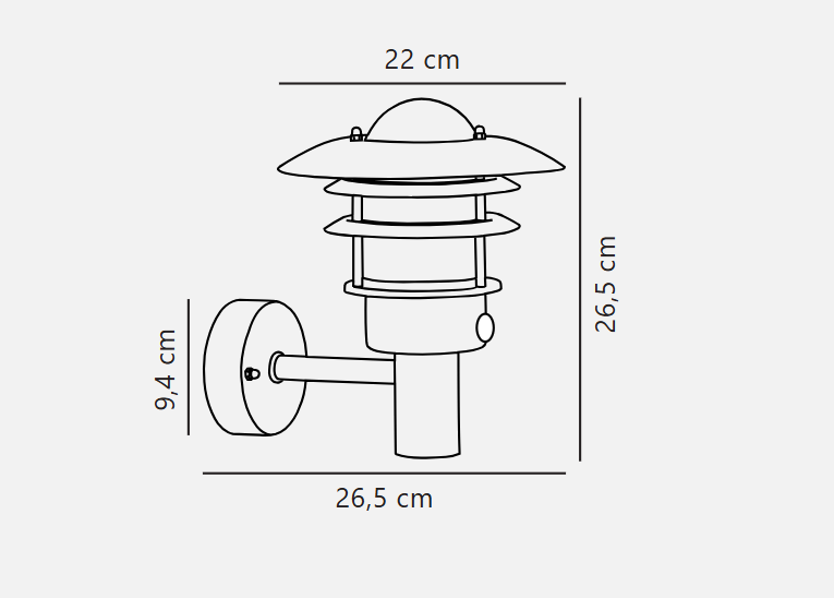 Lønstrup 22/32 Wall light - Galvanized/ Black