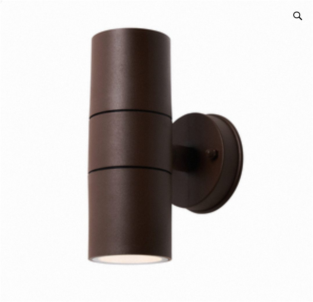 Arbo Carbon Fibre Up & Down Wall Light with Clear Tempered Glass - Anthracite/Rust