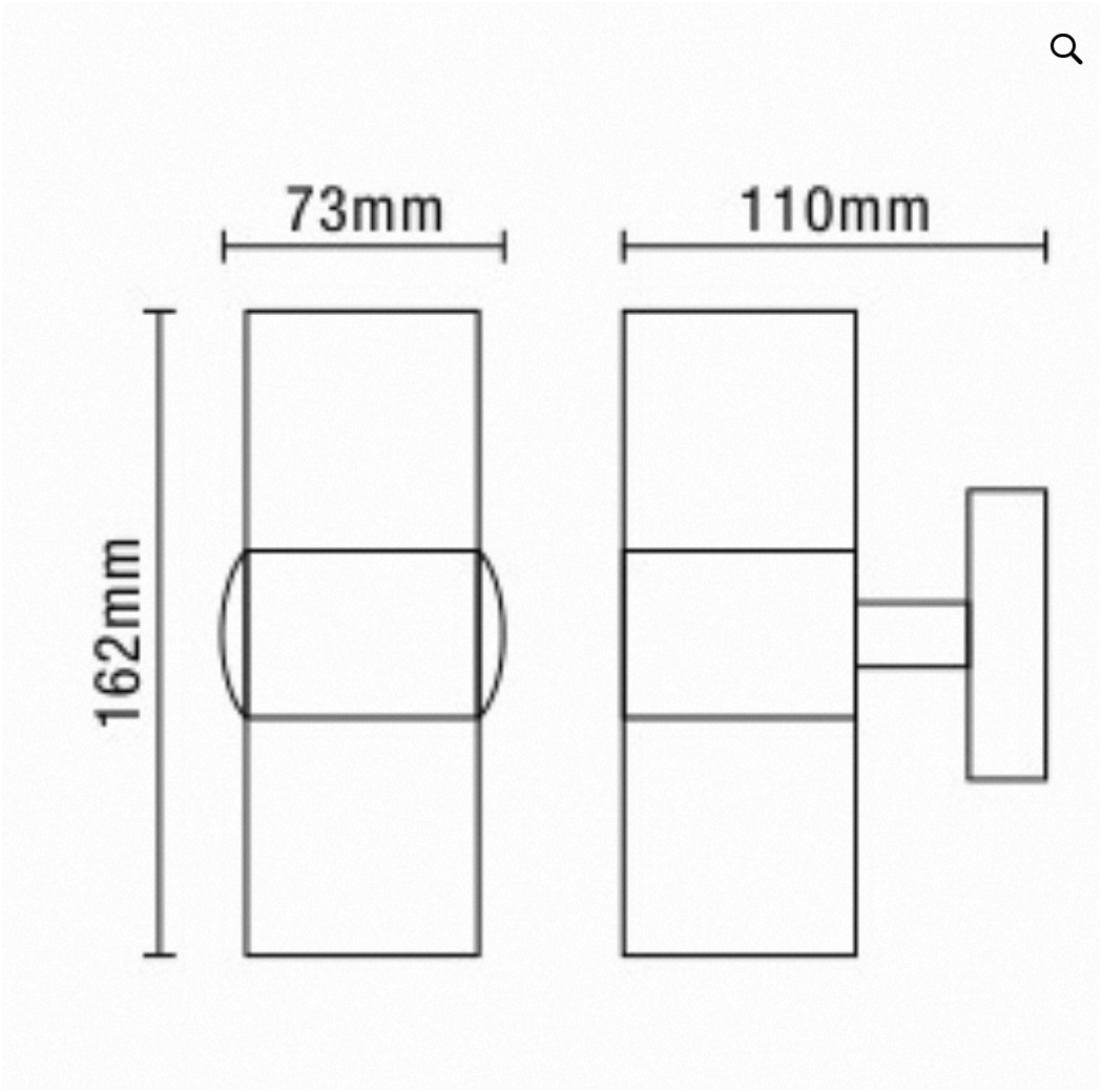 Arbo Carbon Fibre Up & Down Wall Light with Clear Tempered Glass - Anthracite/Rust