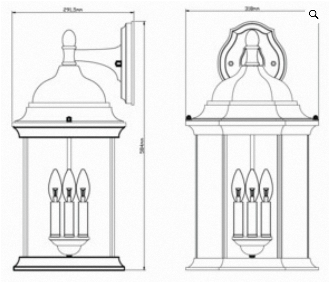 Ardley 6 Panel Lantern Antique Bronze