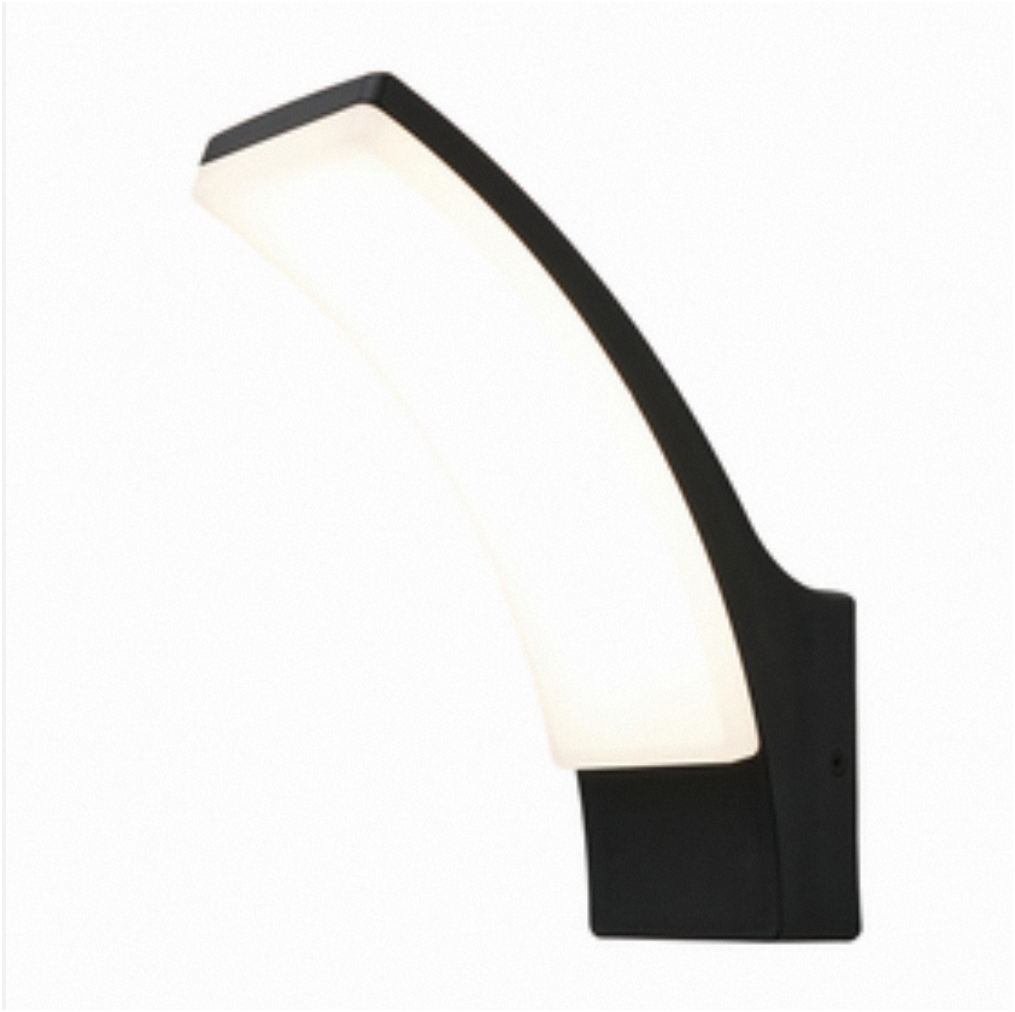 Batsu 12 Watt LED Curved Outdoor Wall Light