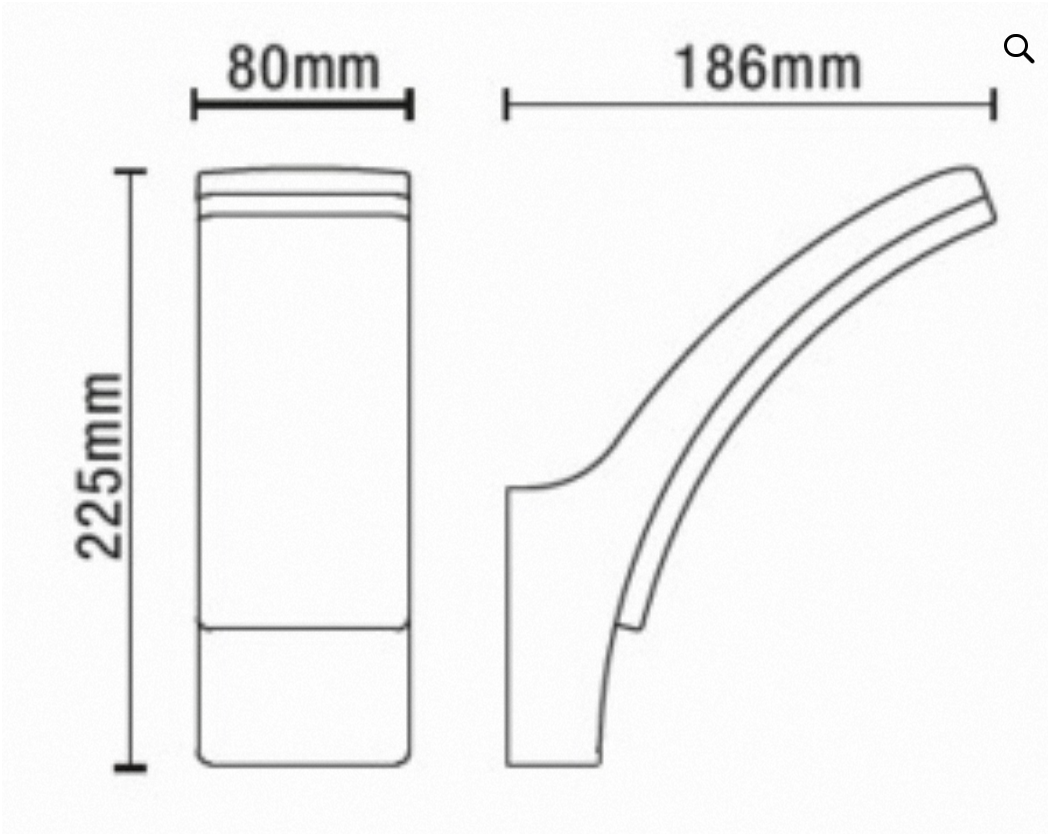 Batsu 12 Watt LED Curved Outdoor Wall Light
