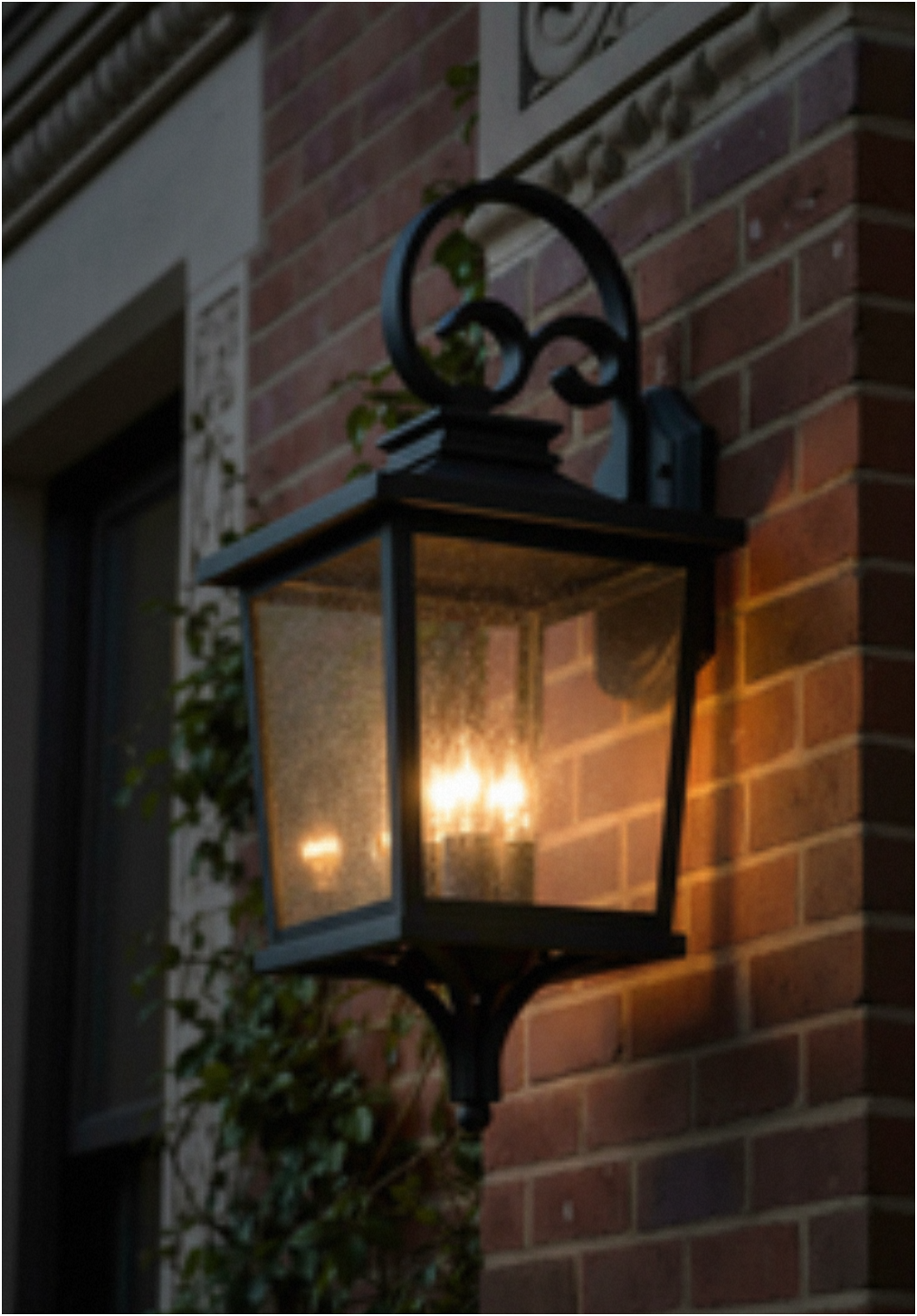 Brexton 4 Panel Lantern-Black