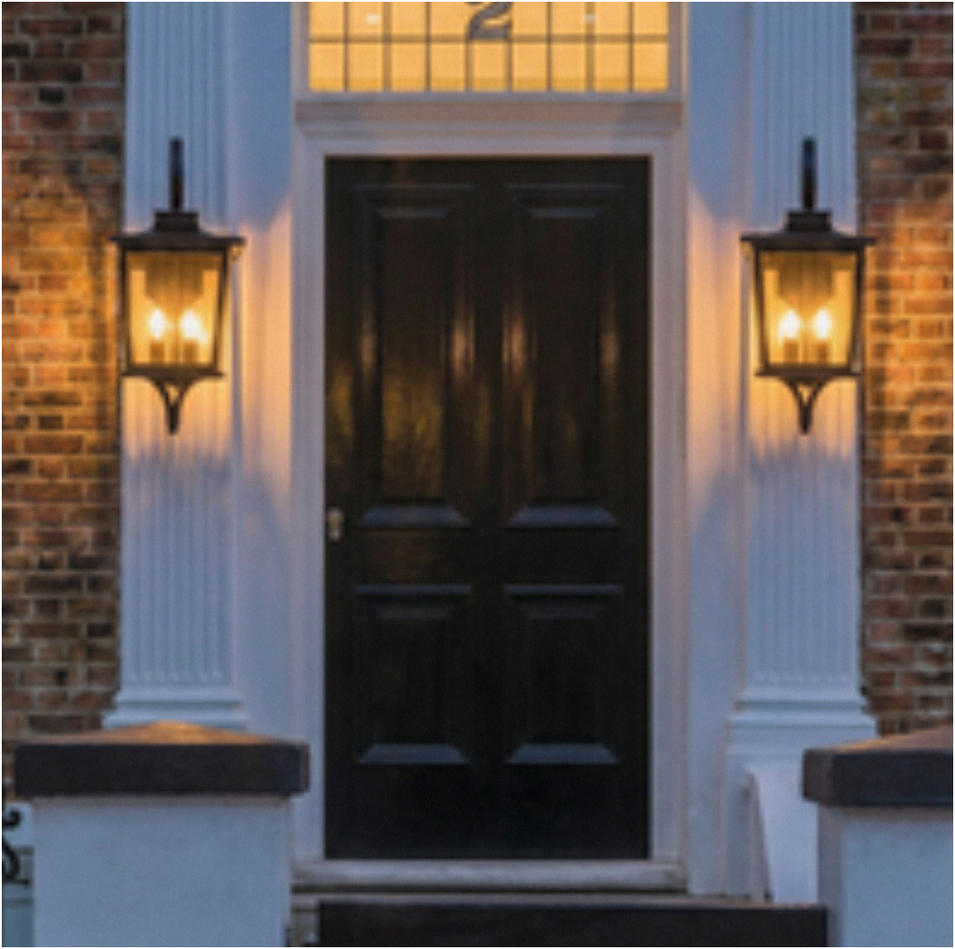 Brexton 4 Panel Lantern-Black