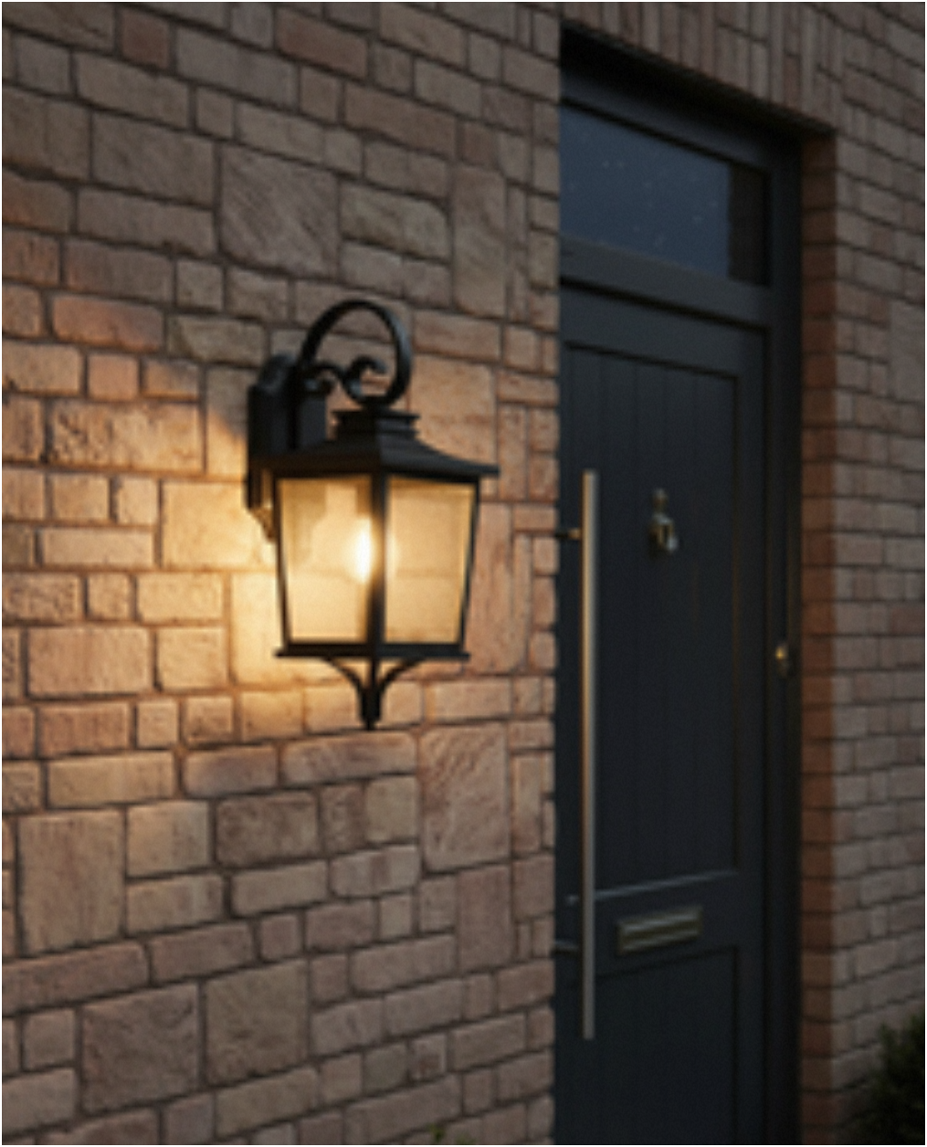 Brexton 4 Panel Lantern-Black