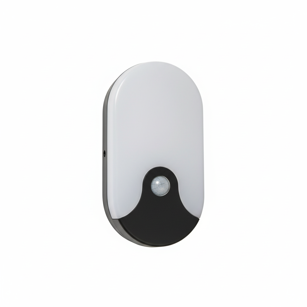 Turus 15 Watt LED Outdoor Bulkhead Light with PIR- Round/ Oval Finish