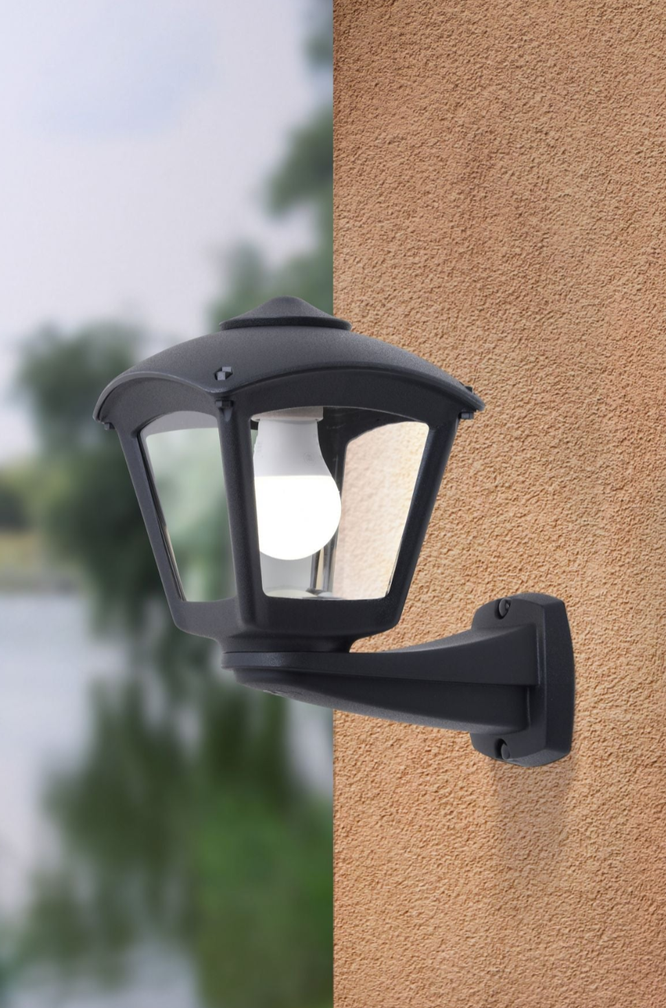 Nardo Roby Black/Grey Outdoor Wall Light IP55