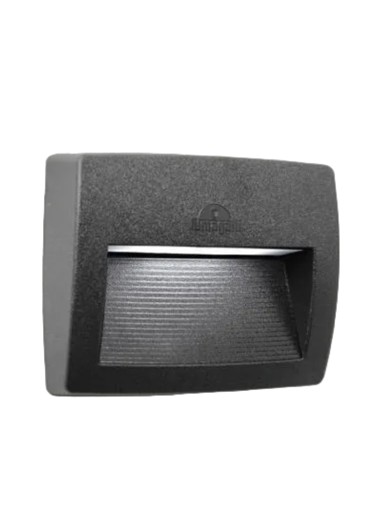 Lorenza 150/190/270mm Outdoor Recessed Wall Light - Black/Grey Finish