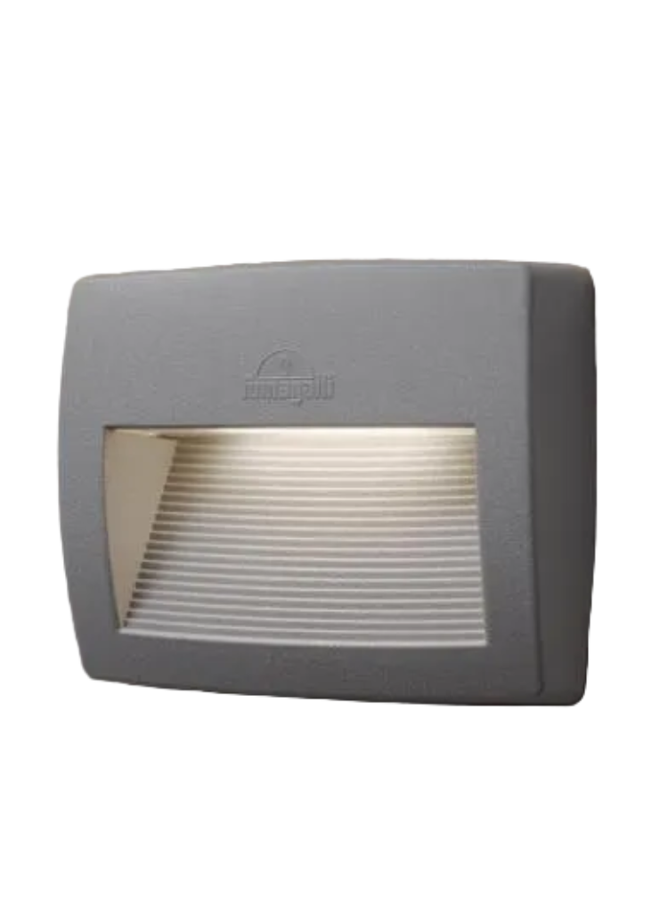 Lorenza 150/190/270mm Outdoor Recessed Wall Light - Black/Grey Finish