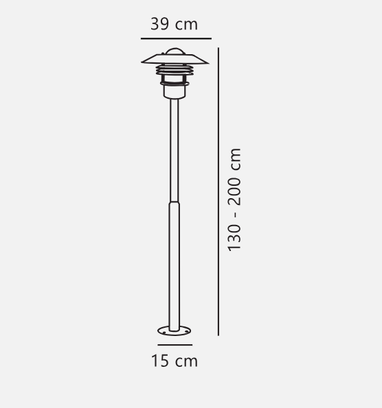 Vejers 2M  Garden light-  Galvanized