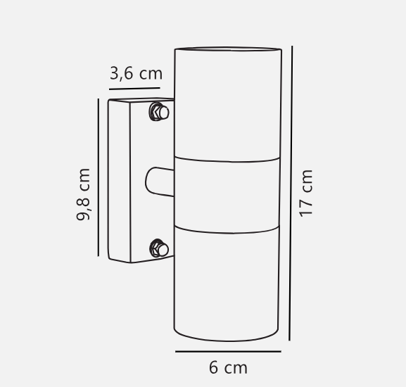 Tin Double/Single Wall light-  Copper/ Black