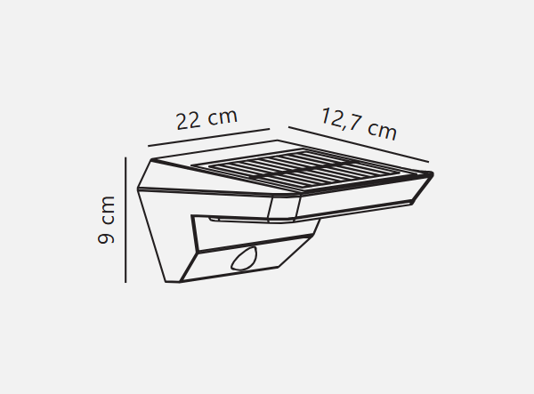 Agena Solar Wall light- Black